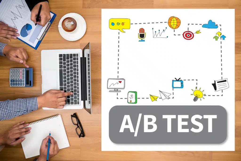 A/B test plan on paper.