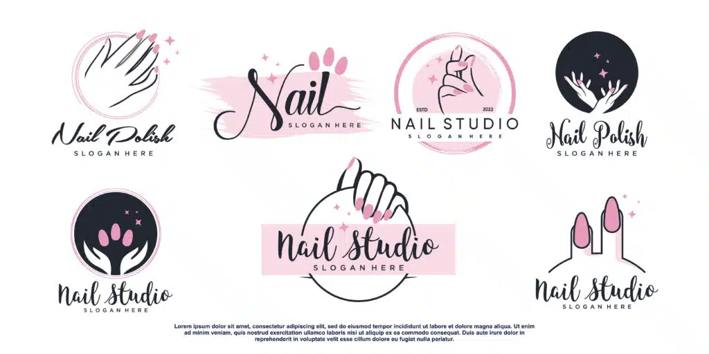 many nail studio logos serving as example 