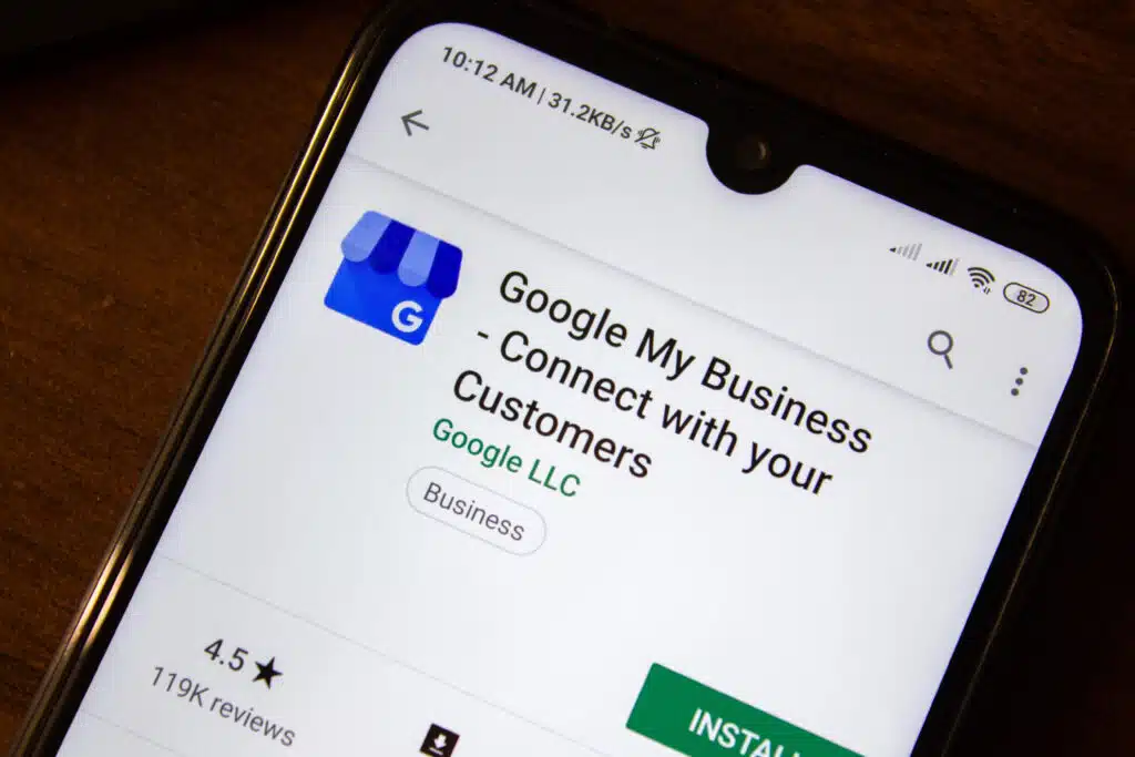 google my business app view