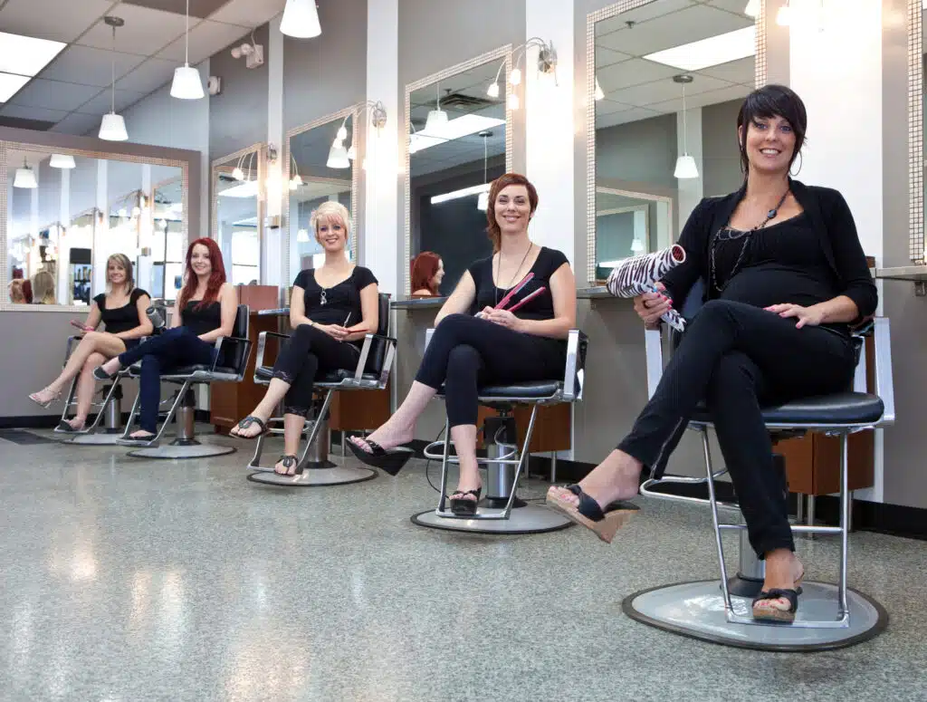 team of hairdressers in a beauty salon